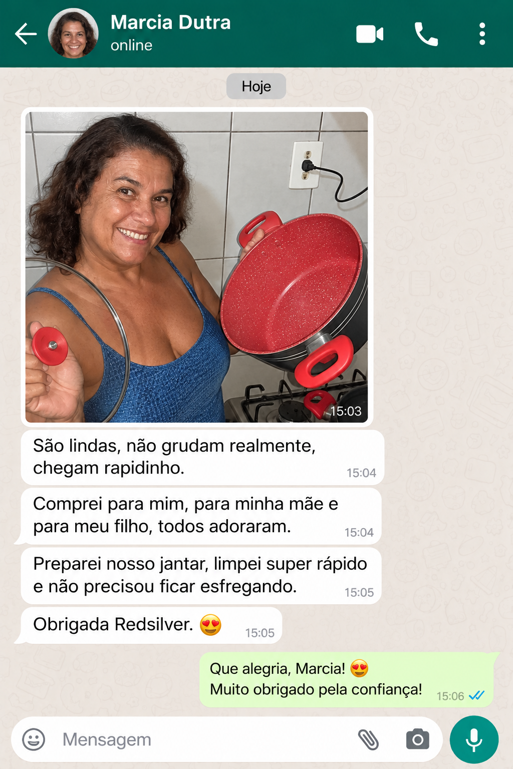 Conversa sobre as panelas no WhatsApp 3